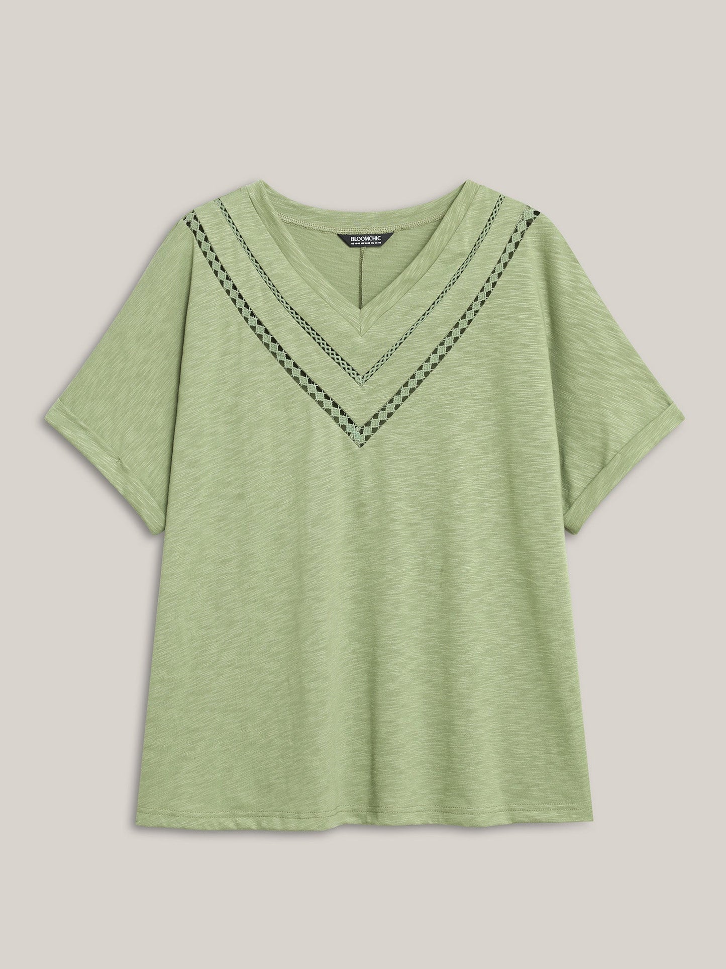 Bamboo Fabric Lace Trim Flowy T-Shirt