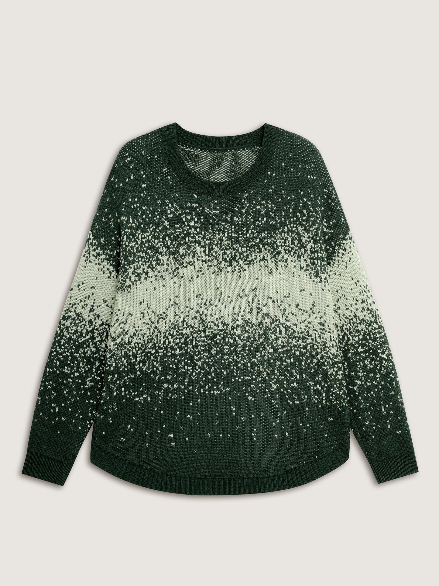 Gradient Color Sprinkle Curvy Hem Pullover