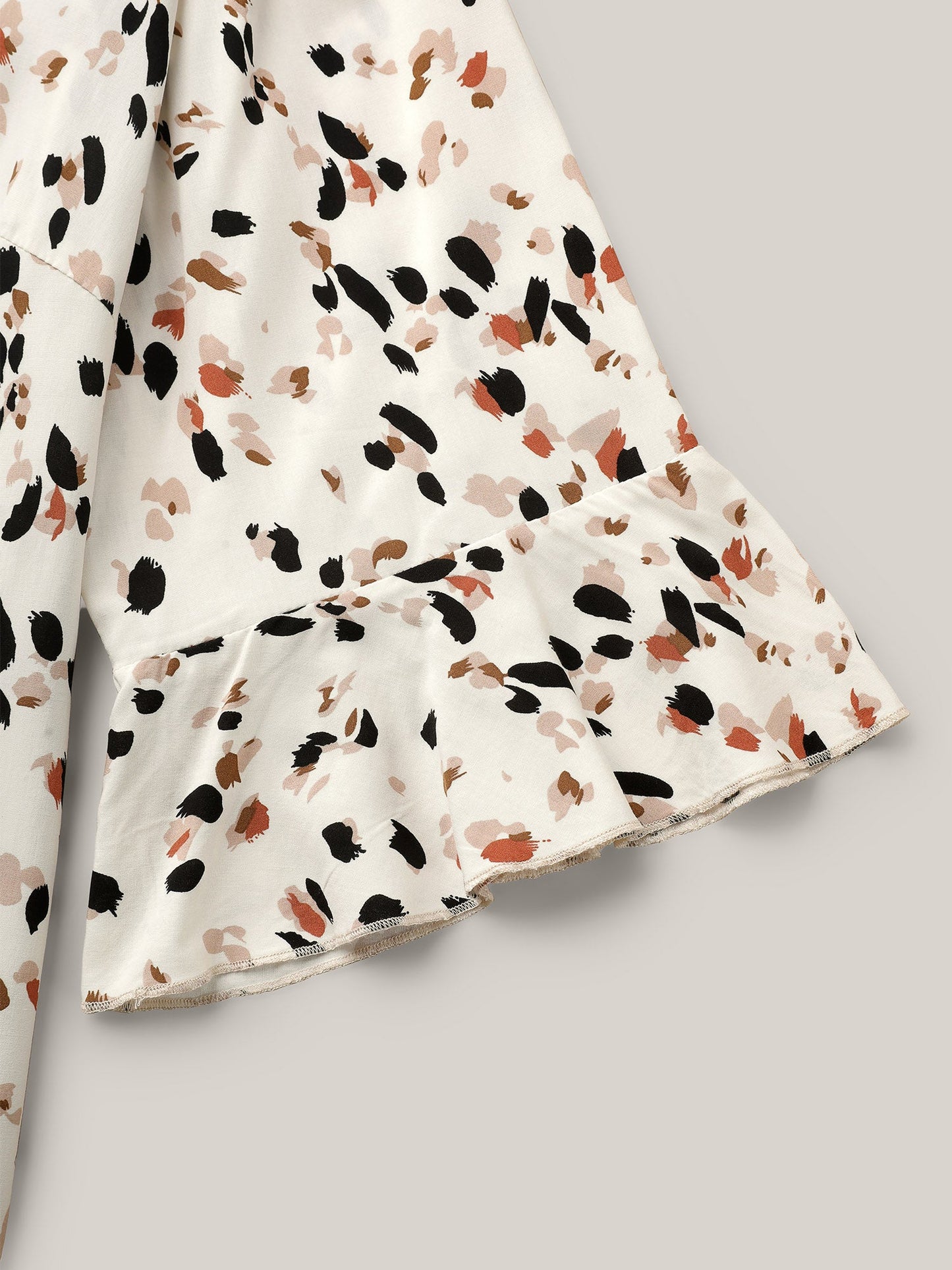 Leopard Print Ruffled Detail Shirt
