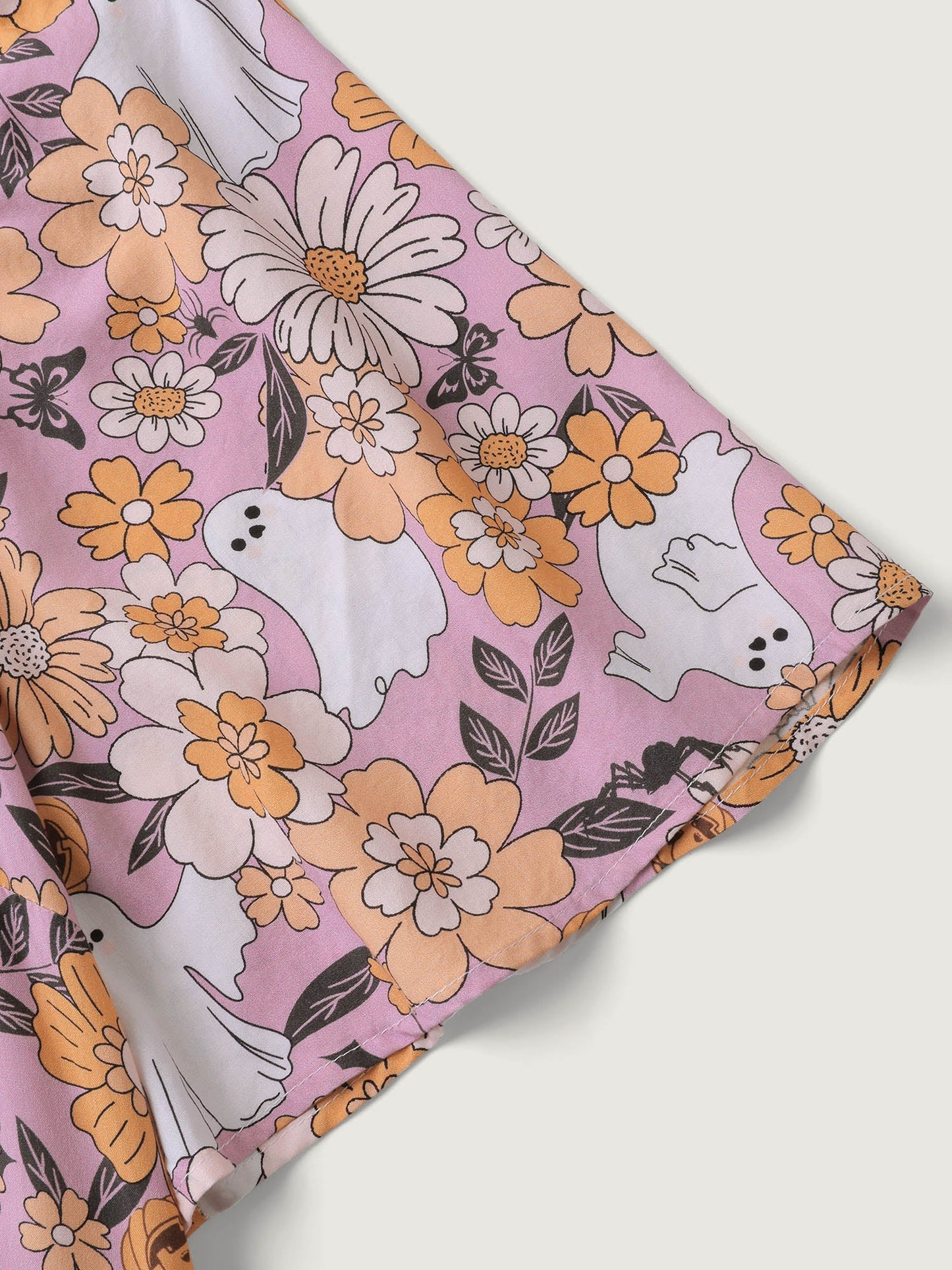 Rayon Halloween Floral Print Blouse