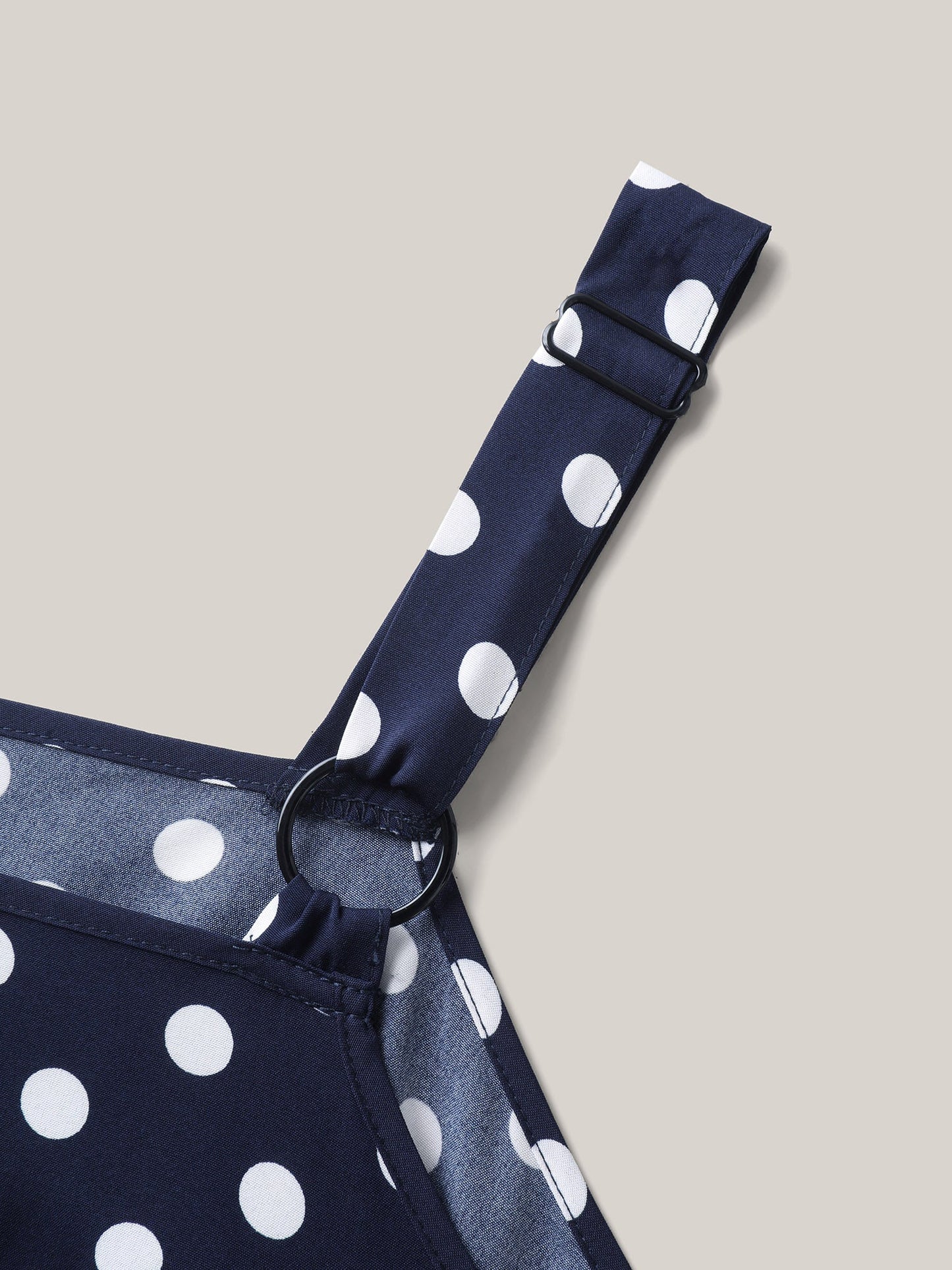 Polka Dots Print Adjustable Lace Midi Dress