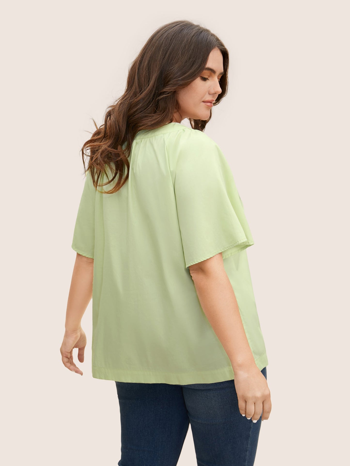 Ruffle Sleeve Ruffle Sleeve Pleated Blouse
