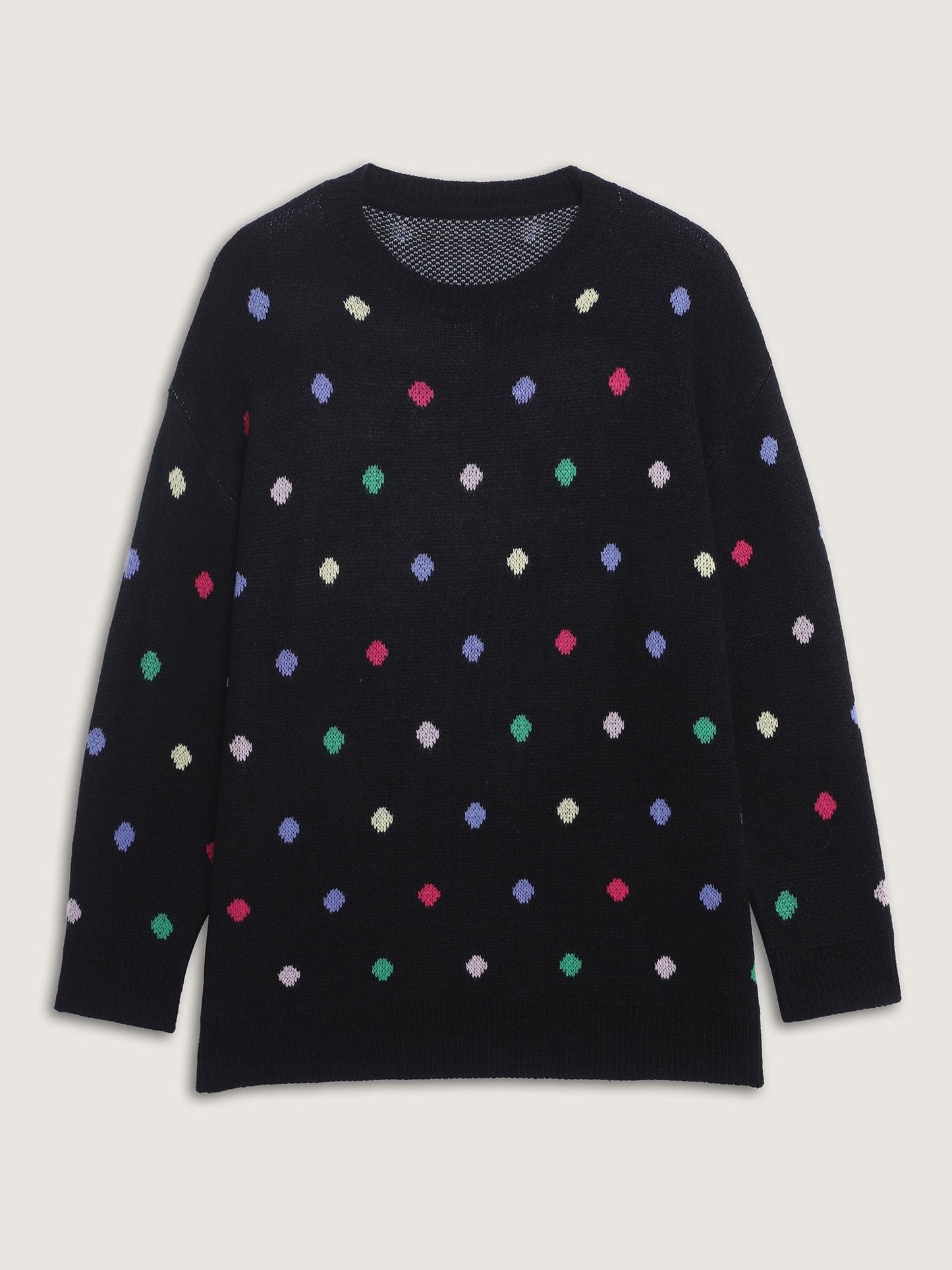 Colorful Polka Dots Jacquard Pullover