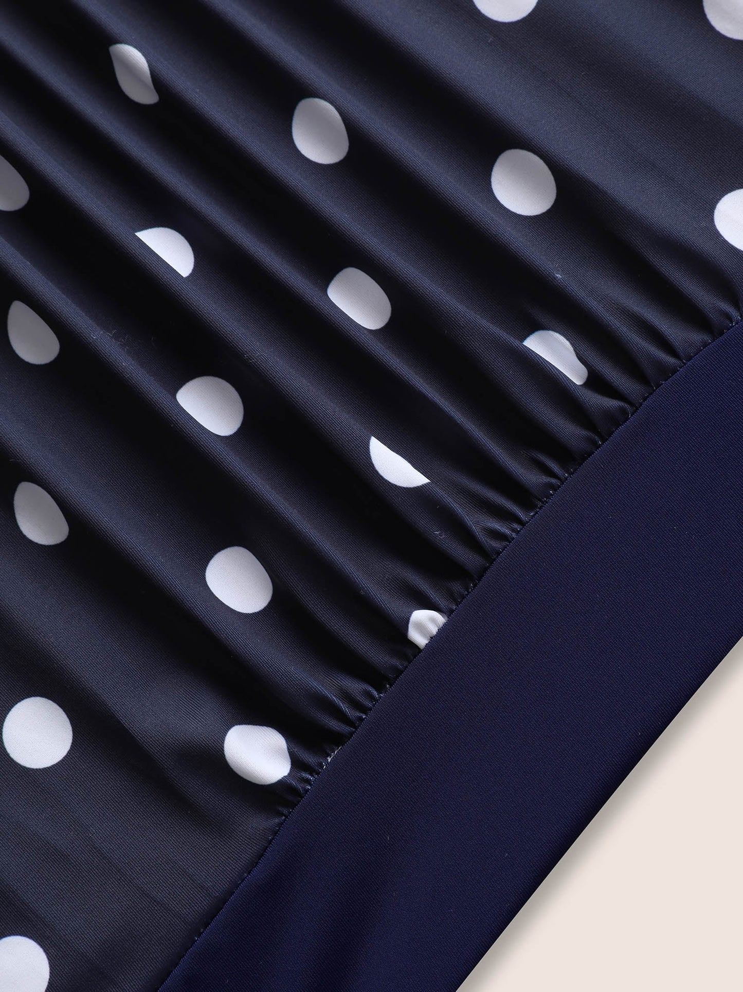Polka Dot Patchwork Crossover One Piece Swimsuit