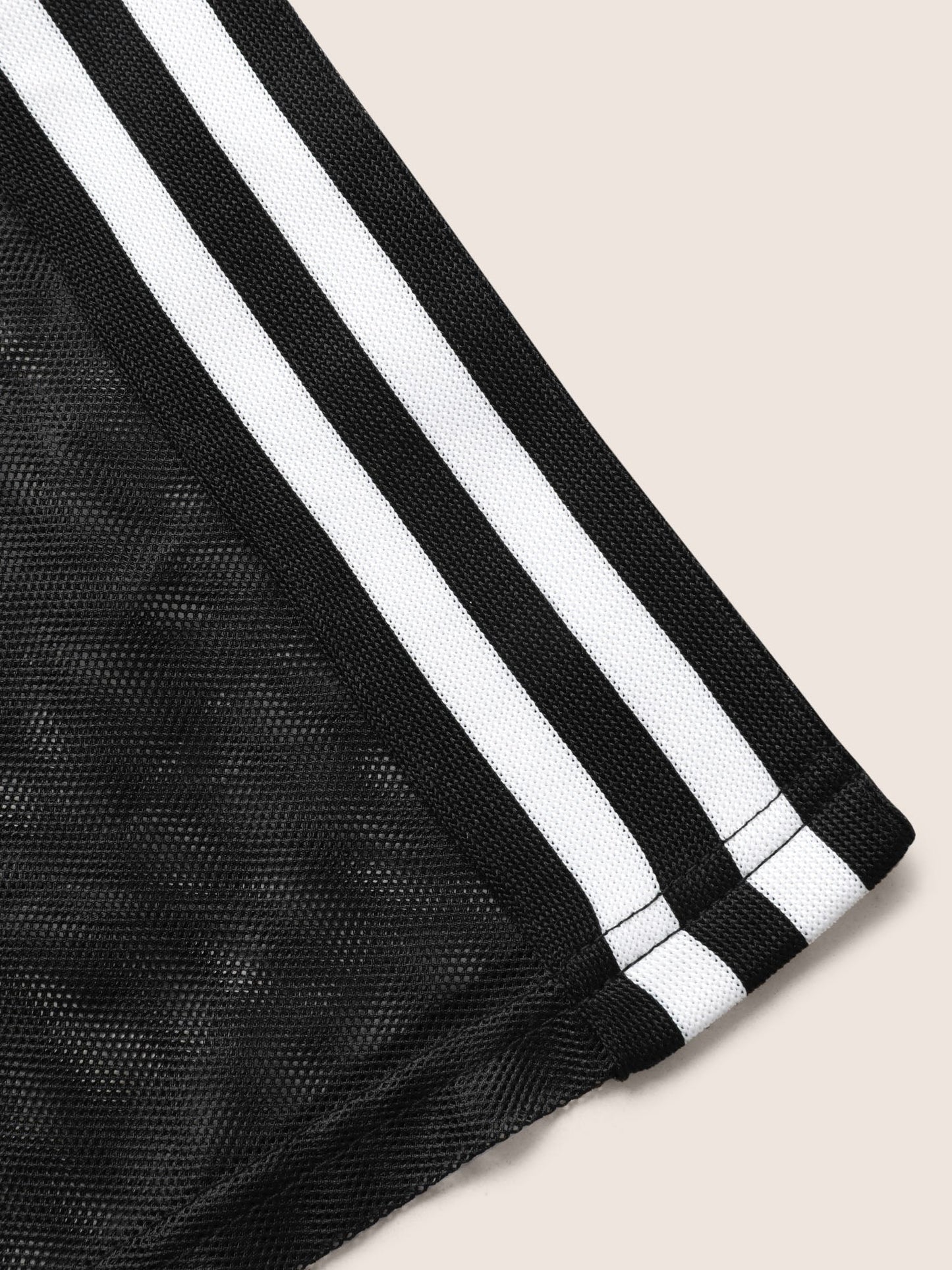 Number Print Striped Mesh Patchwork Midi Dress
