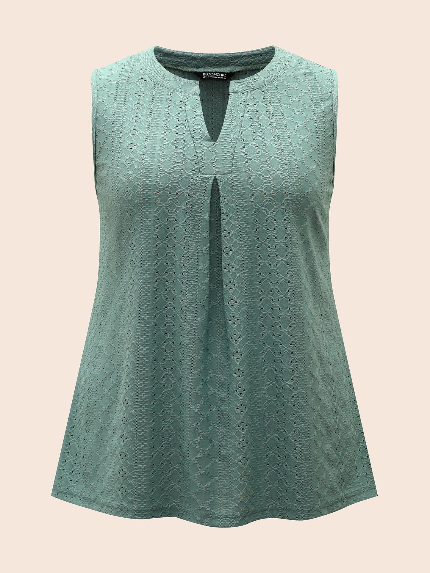 Front Plicated Textured Notched Collar Vest