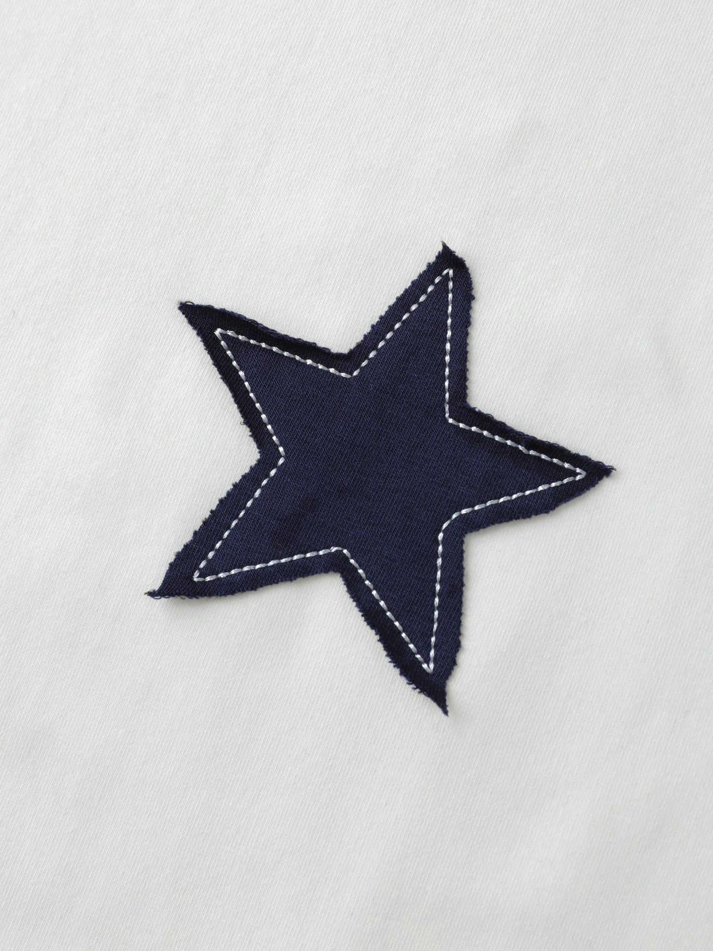 Star-Stripes Applique Stretchy Hem Sweatshirt