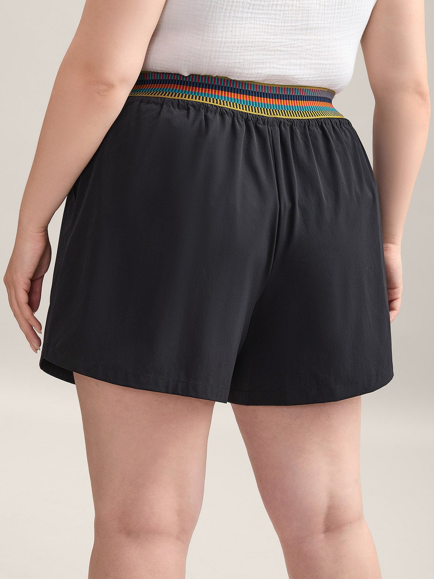 Colorful Thread Waist Wide-Leg Shorts