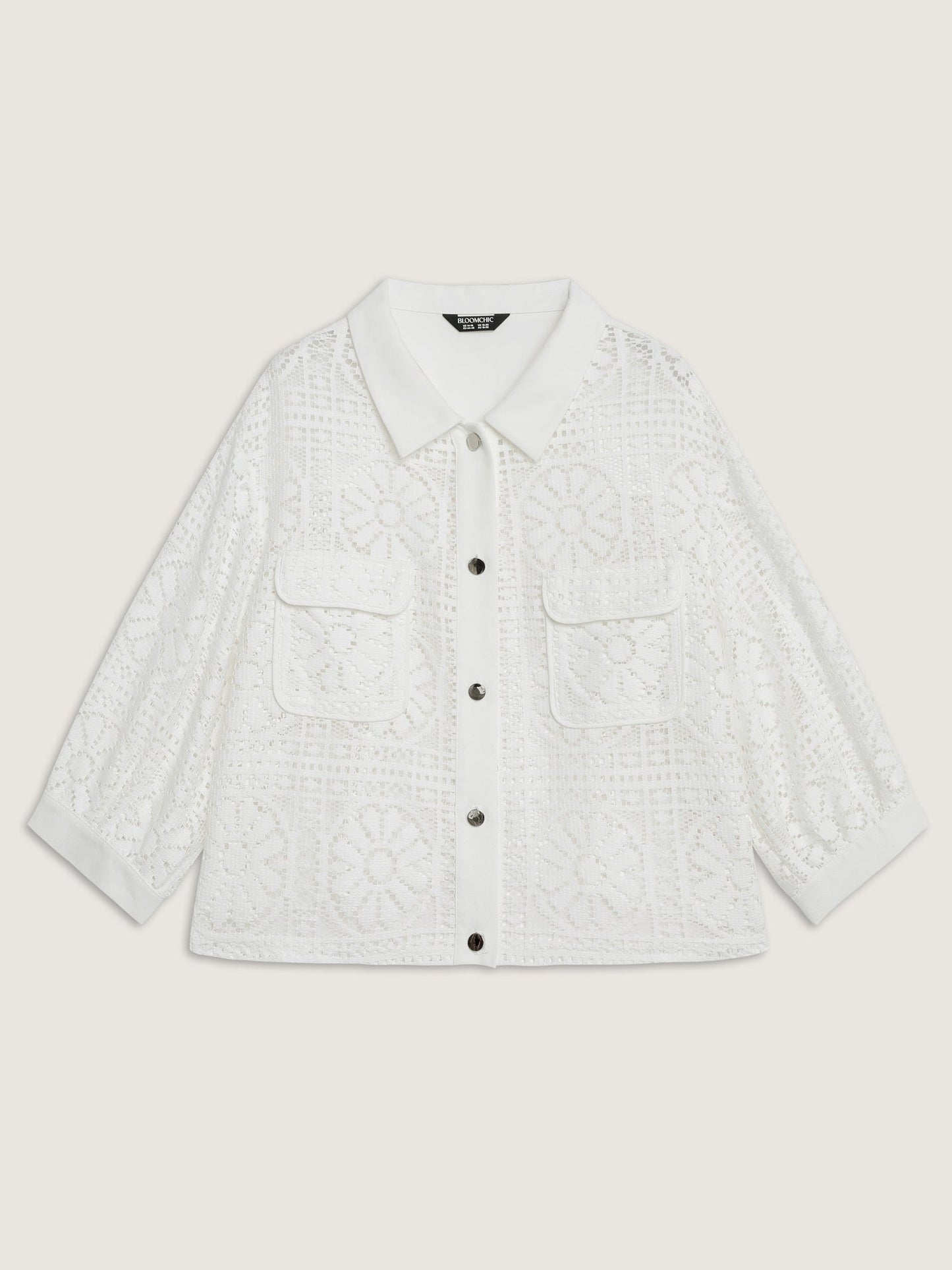 Cut-Out Lace Relaxed-Fit Jacket