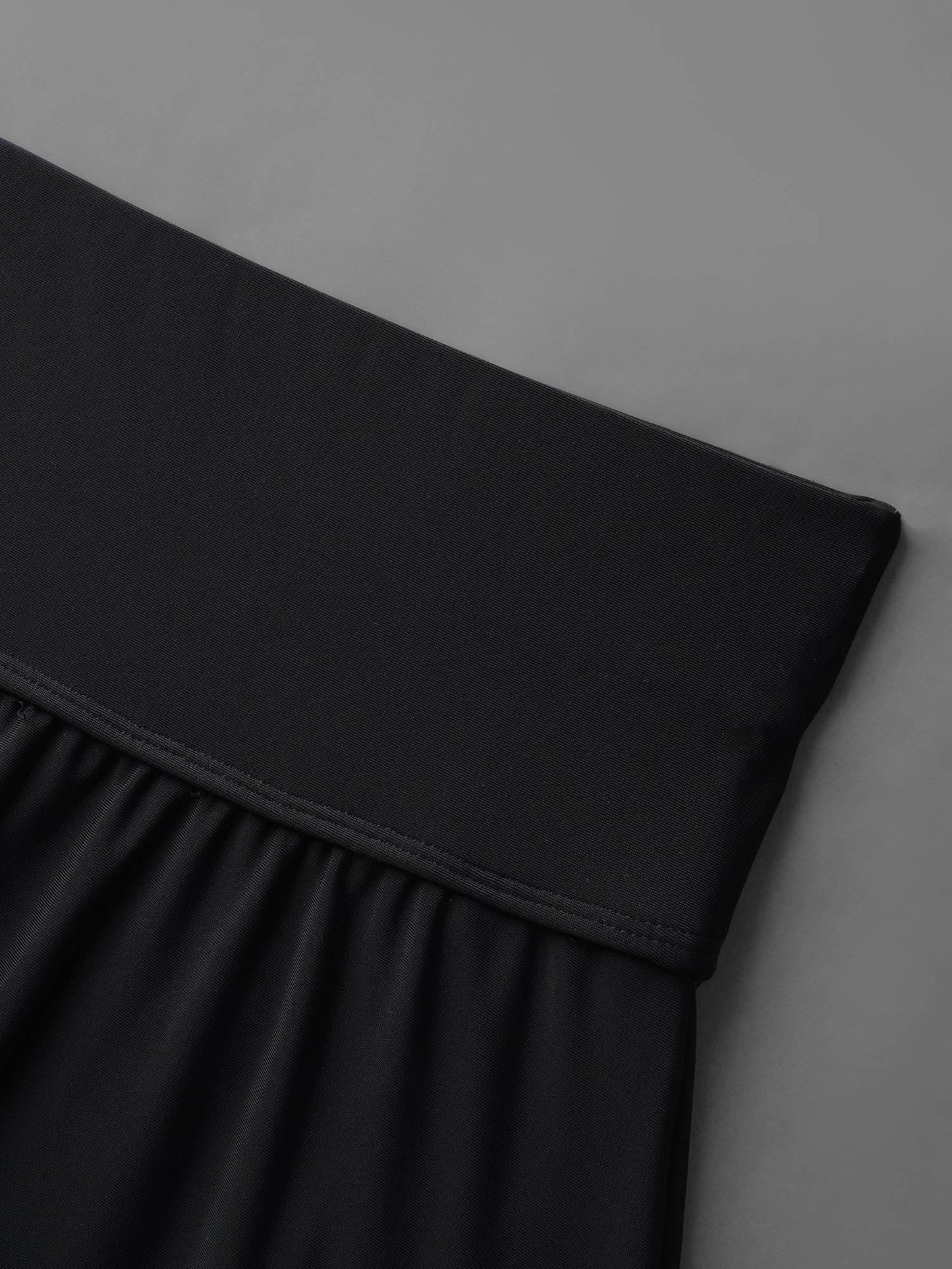 Solid Pocket Flared Swim Skirt