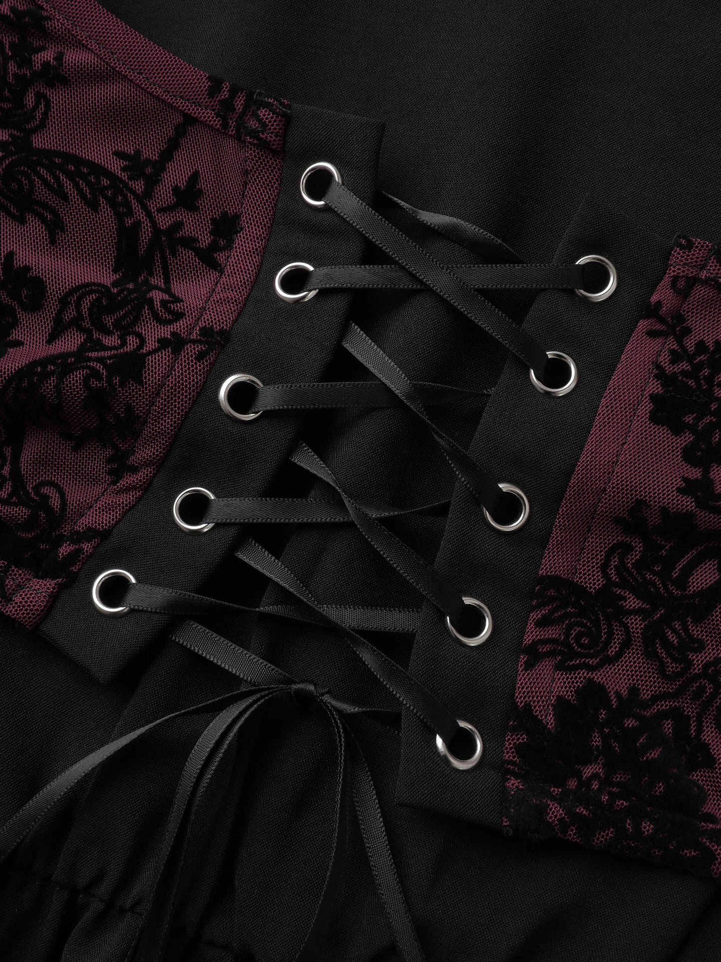 Elastic Mesh Corset-Like Ties Midi Dress