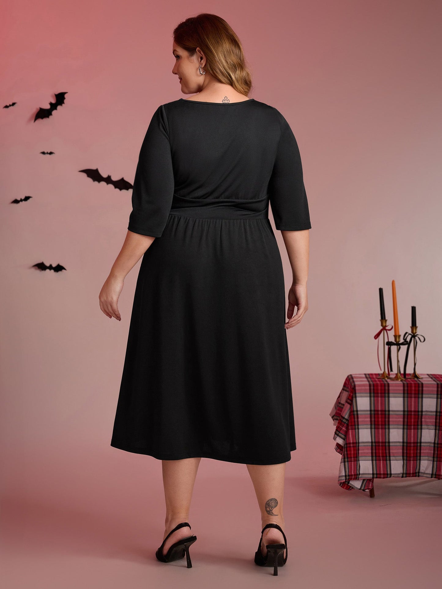 Spooky Mermaid Print Supersoft Cinched Midi Dress