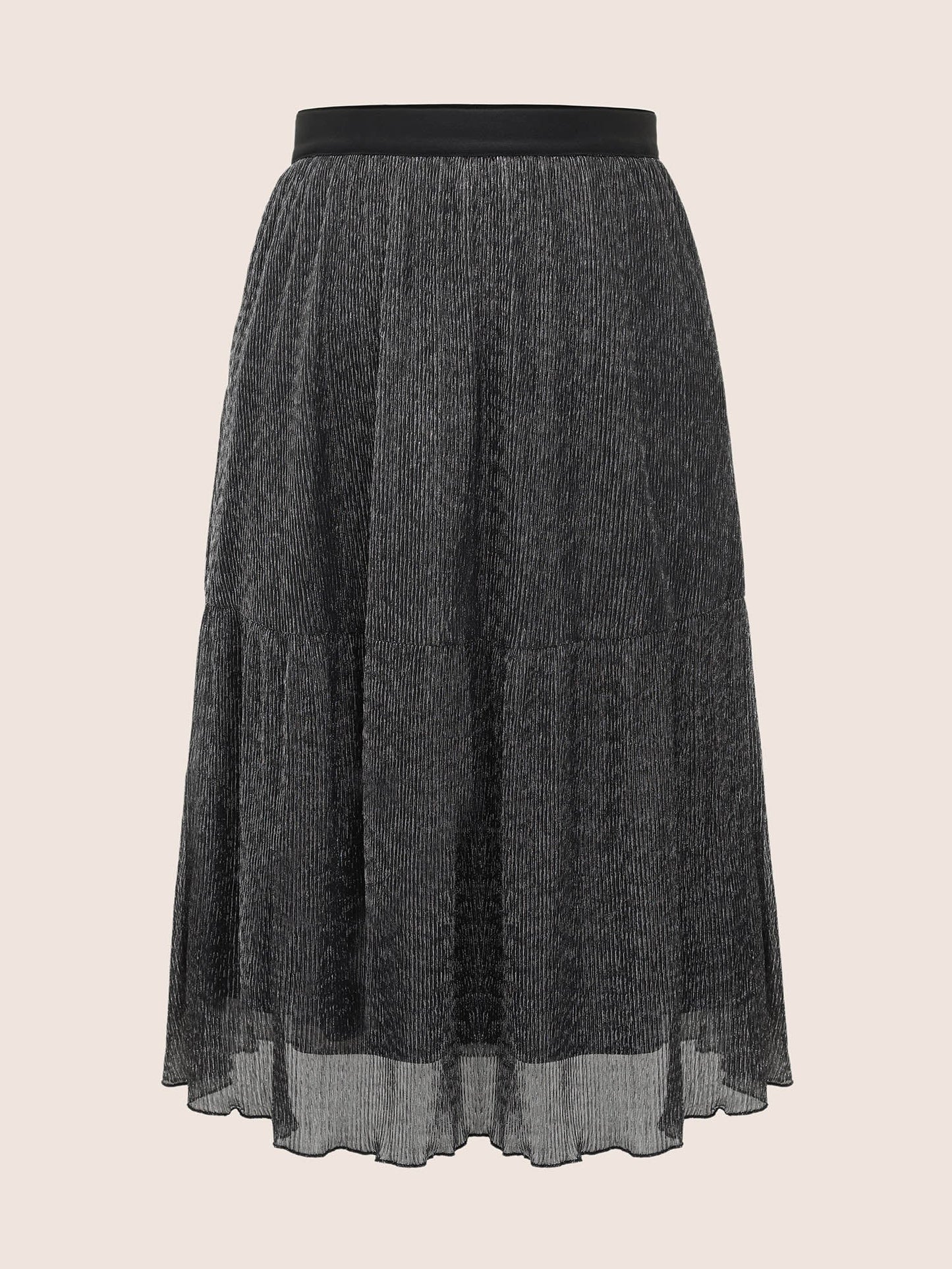 Glitter Mesh Patchwork Texture Pocket Skirt