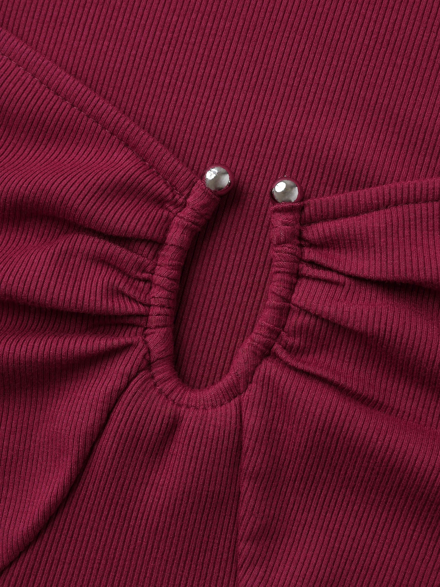 Ruched Stretchy Fitted Solid T-Shirt