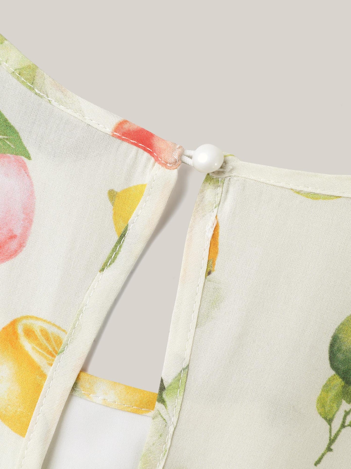 Fruity Fun Print Cut-Out Midi Dress