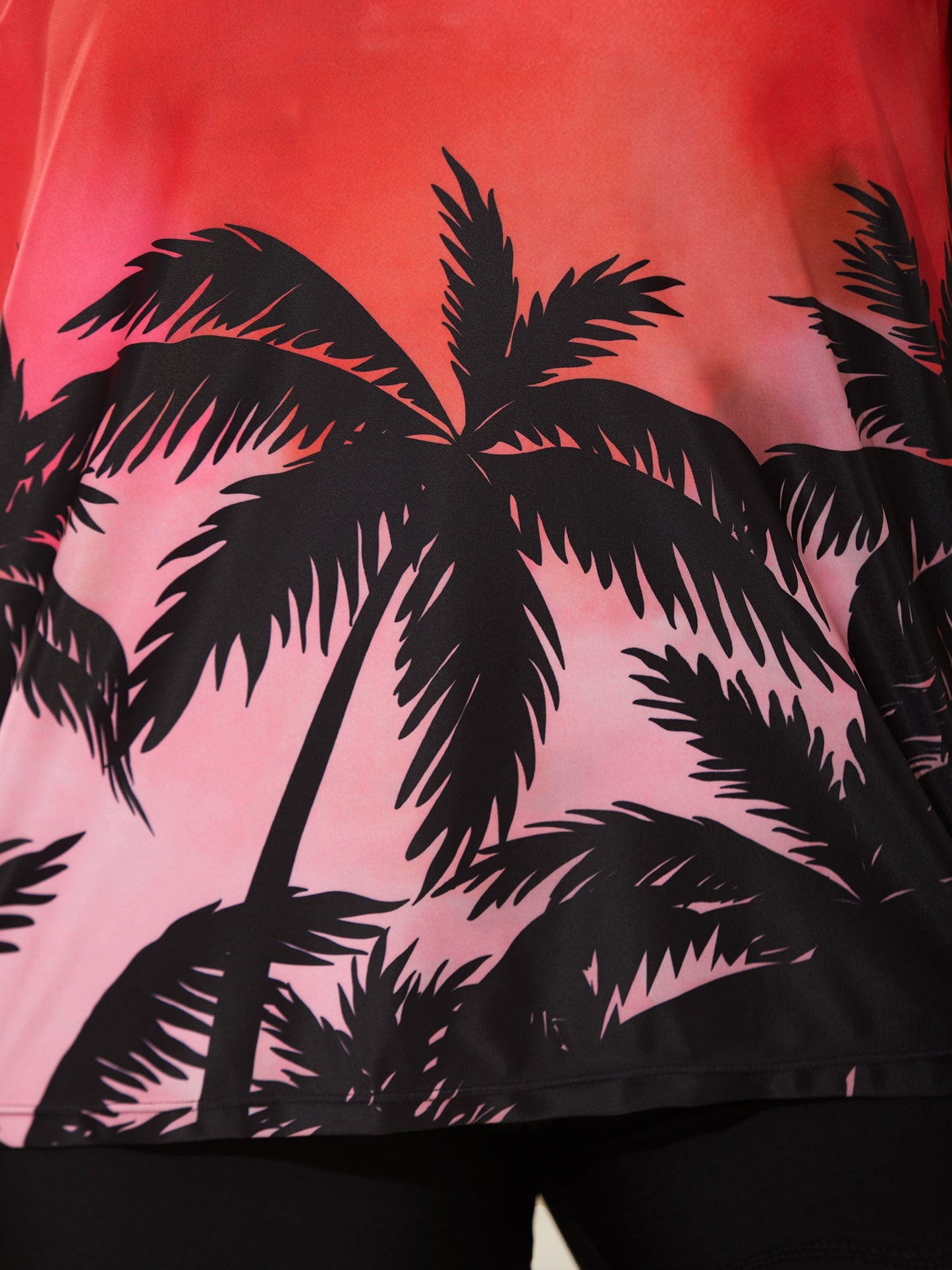 Tropical Color Contrast Swim Top
