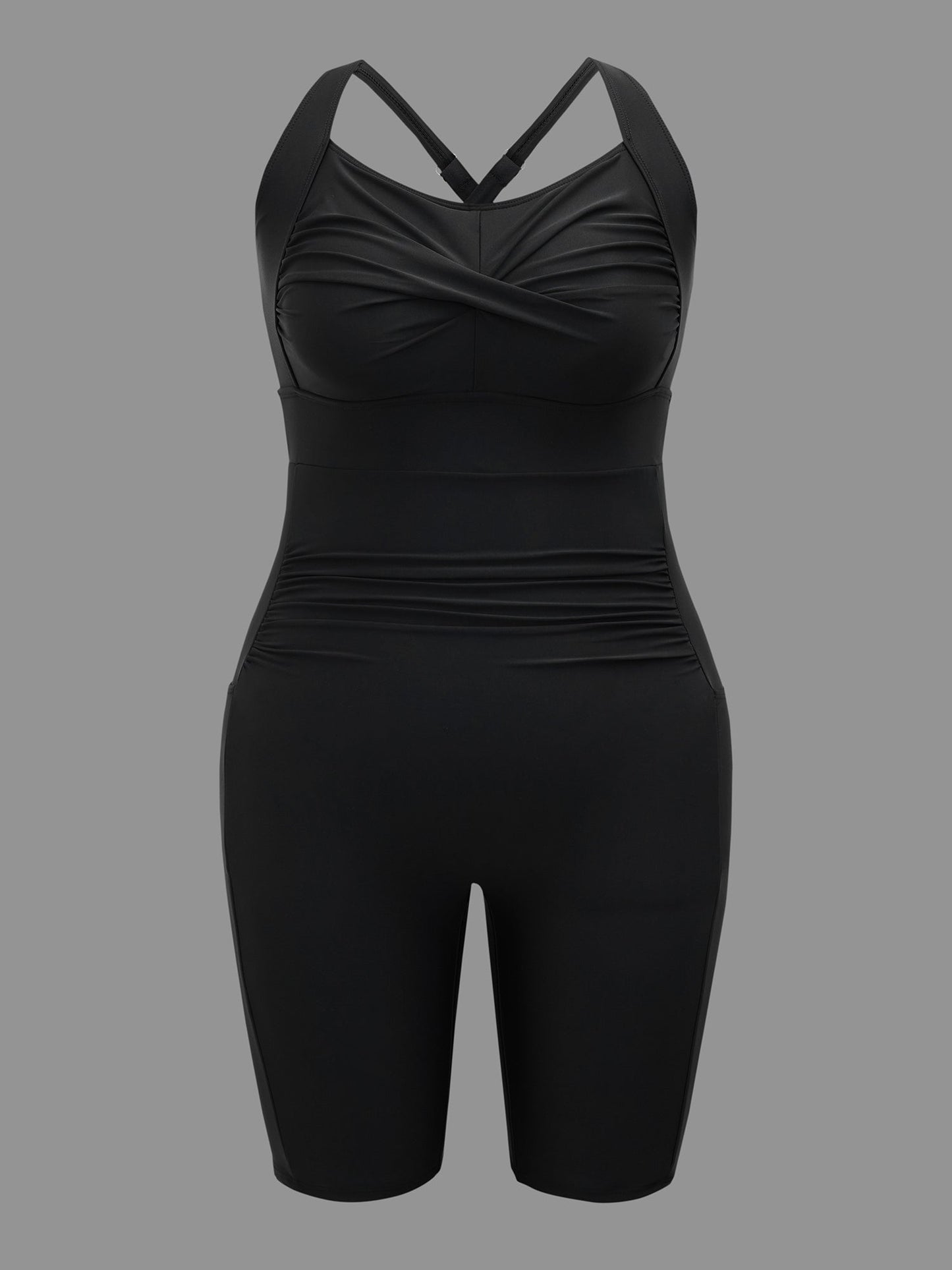 Twist-Front Waist Cinched One-Piece Swimsuit