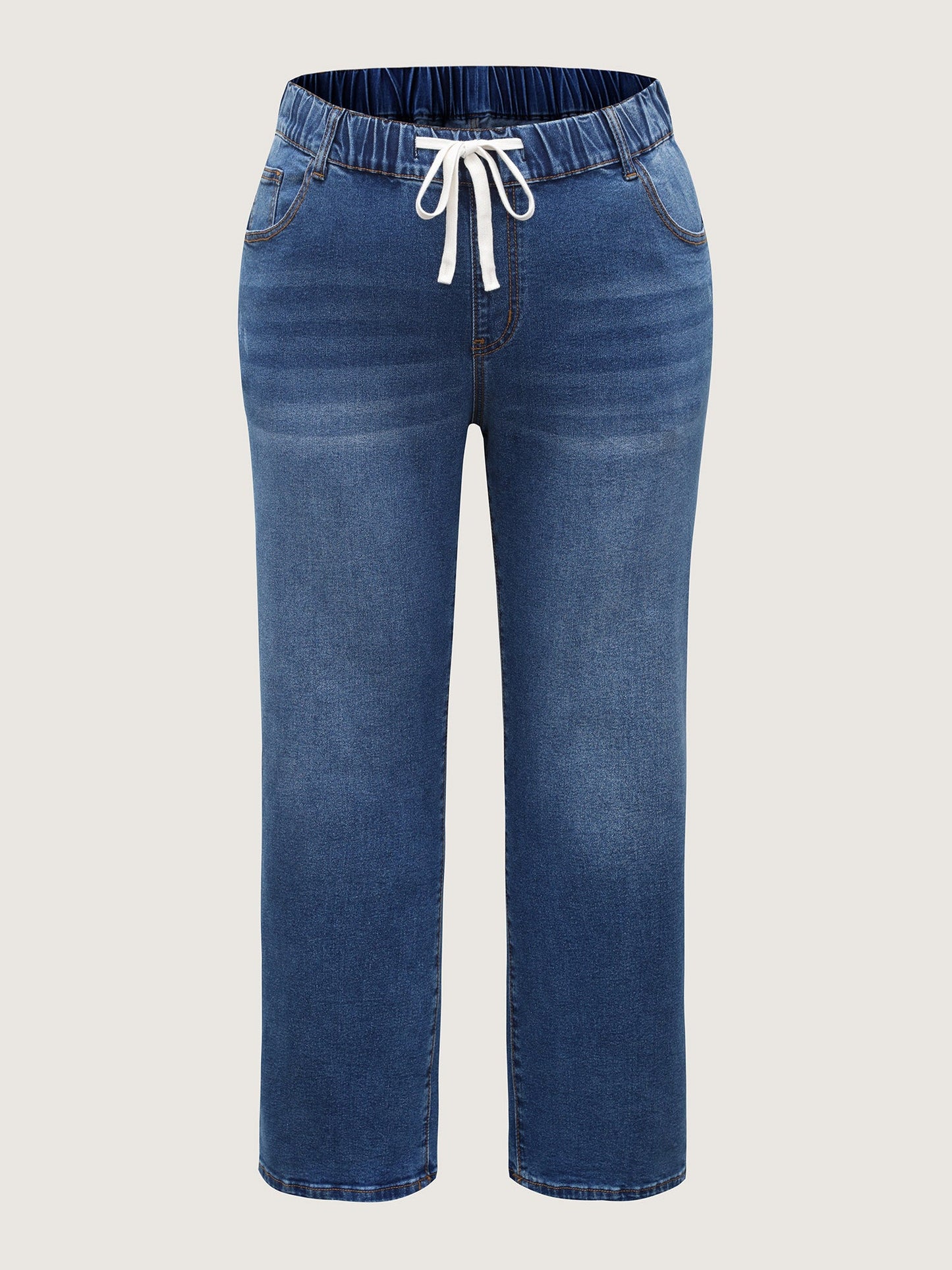 Classic Wash Stretchy Straight-Leg Jeans