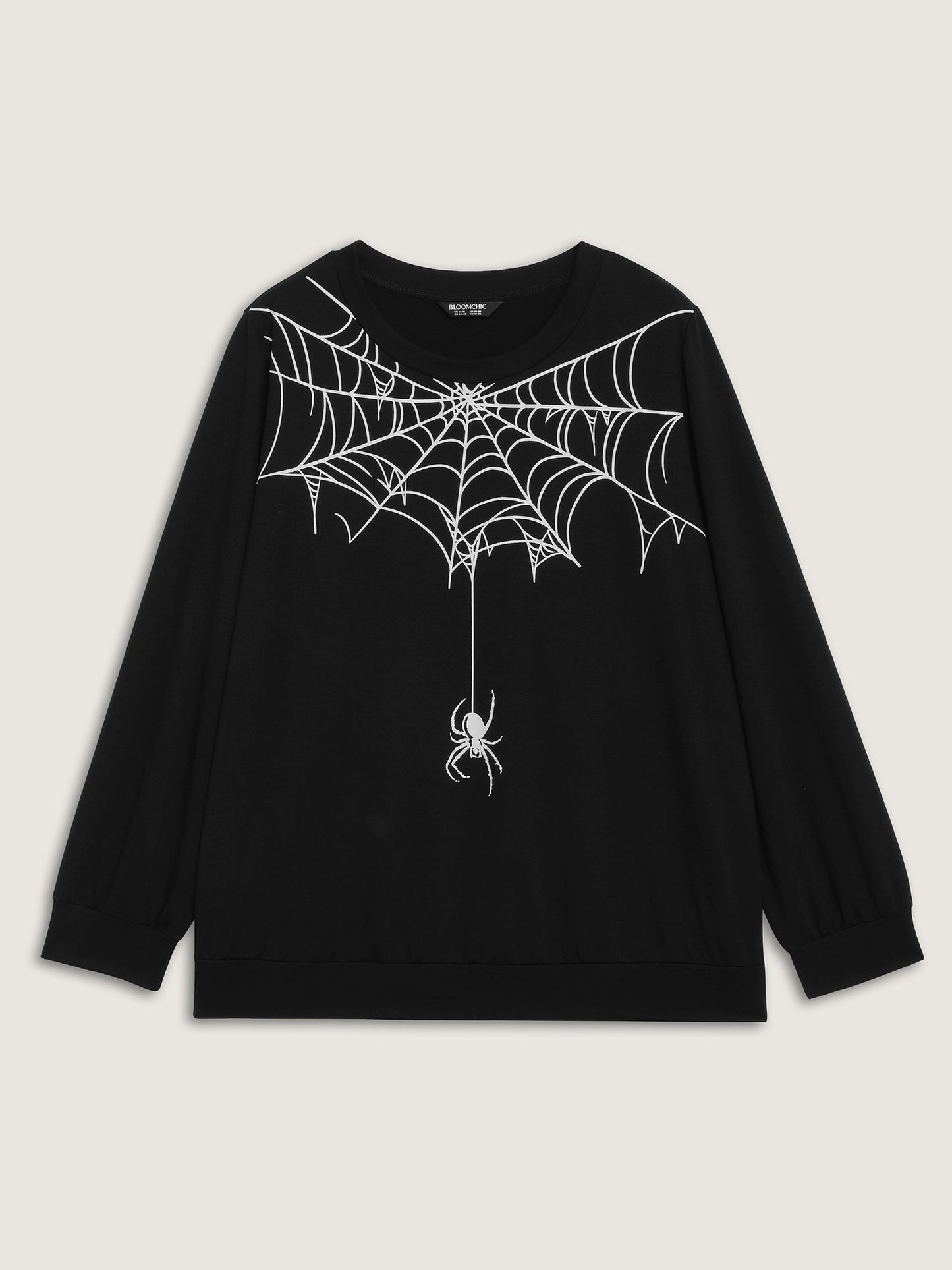 Playful Spider Halloween Print Sweatshirt