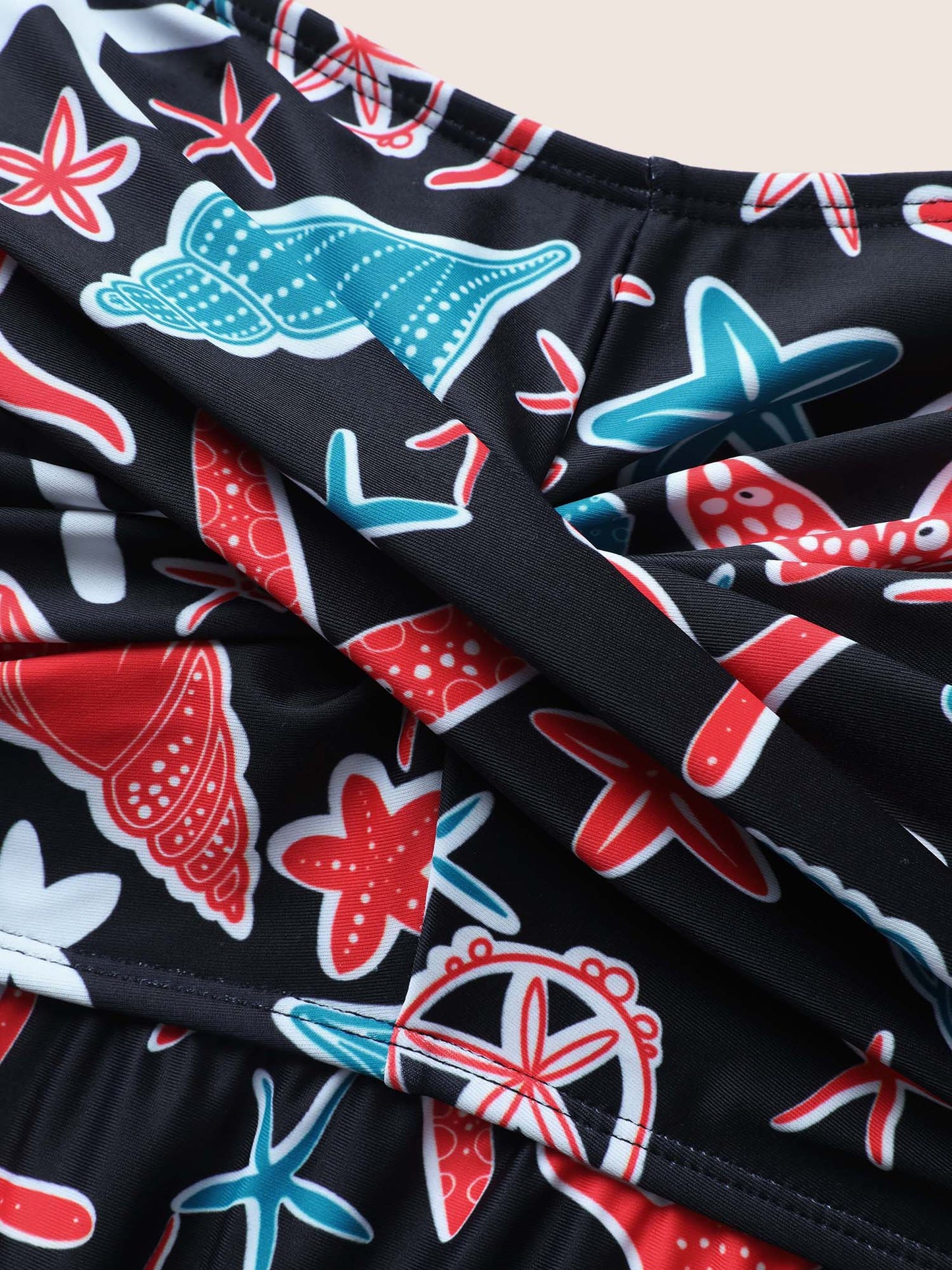 Marine Elements Twist Front Gathered Swim Dress
