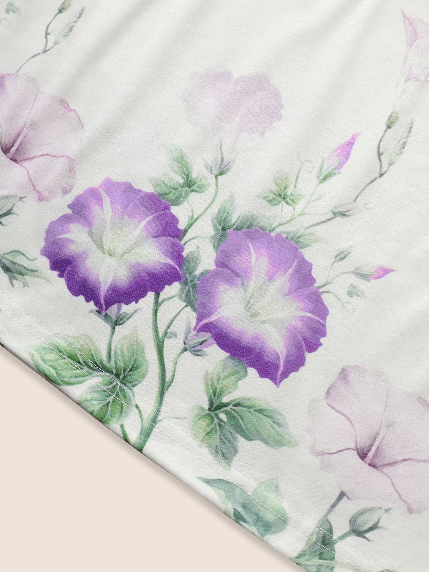 Floral Pleated Button Detail Loungewear Set