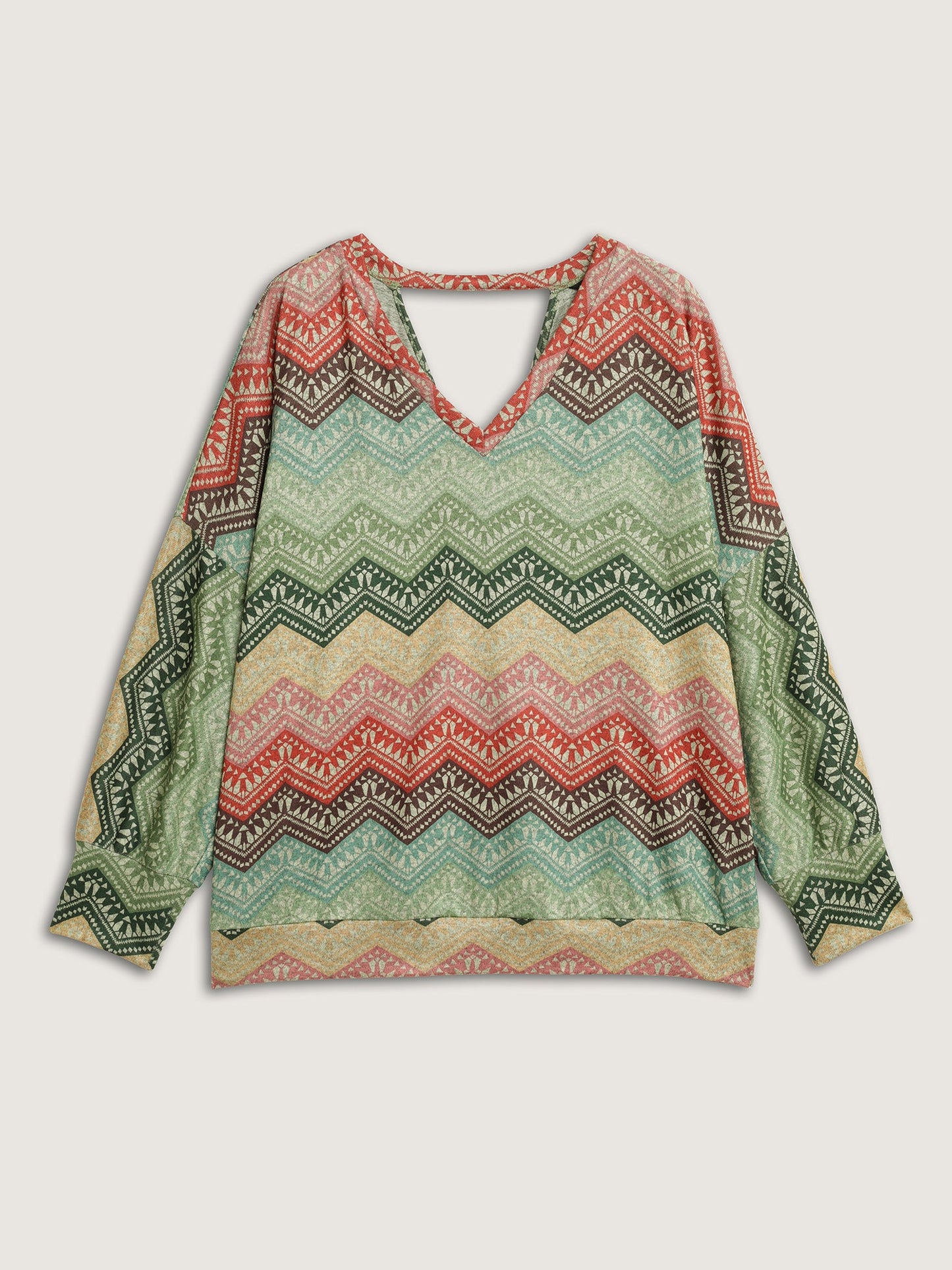 Colorful Wavy Stripes Gathered Back T-Shirt