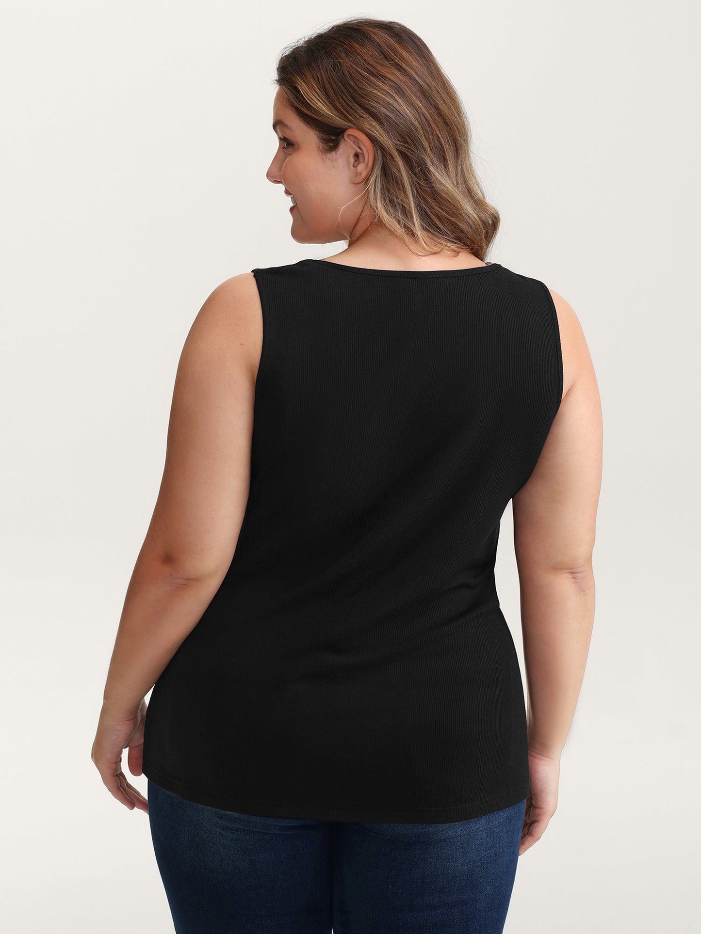 Loop Scoop Neckline Detail Tank Top