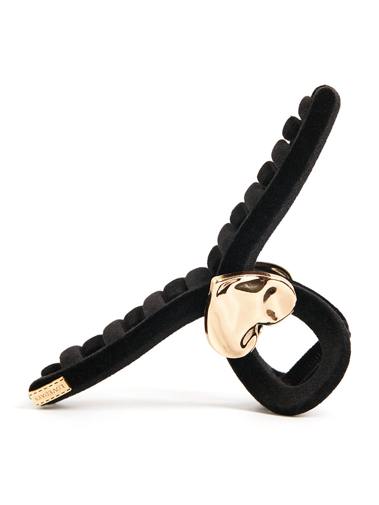 Velvet Gold-Tone Heart Accent Headband