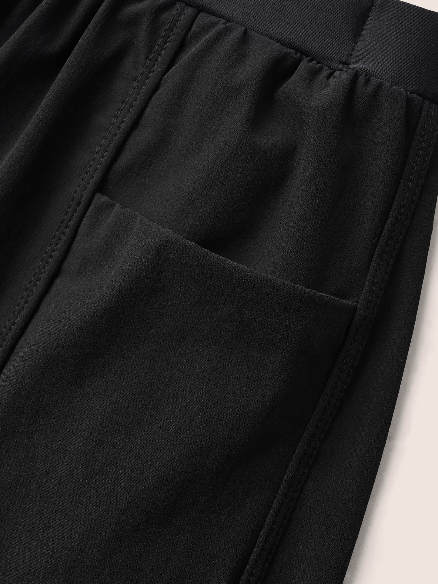 Solid High Rise Side Seam Pocket Swim Bottom