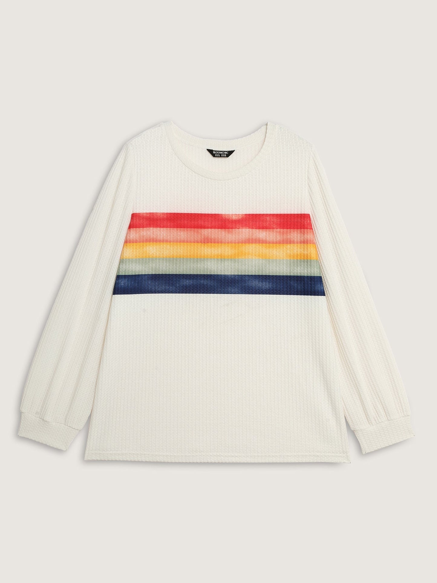 Rainbow Stripes Textured T-Shirt