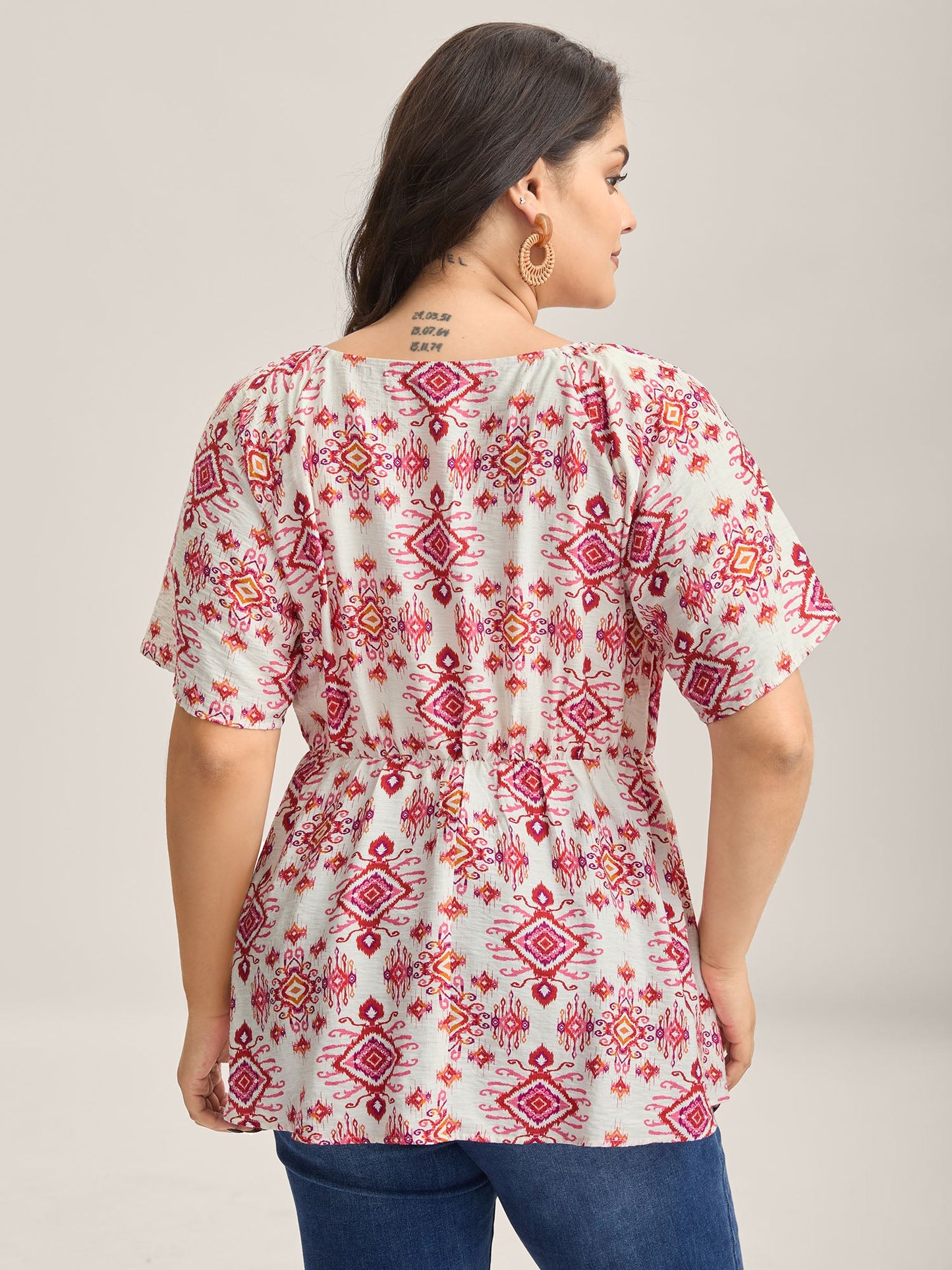 Floral Neck-Tie Babydoll Top