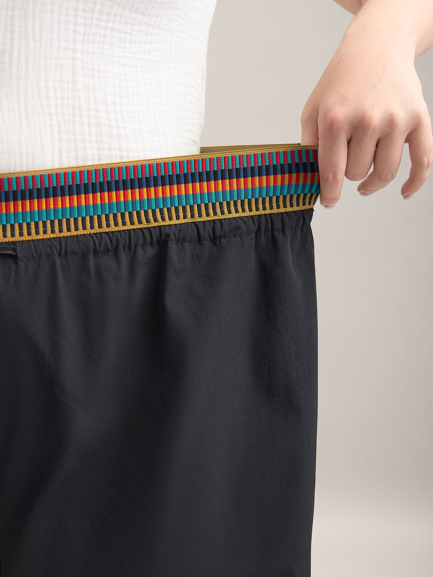 Colorful Thread Waist Wide-Leg Shorts