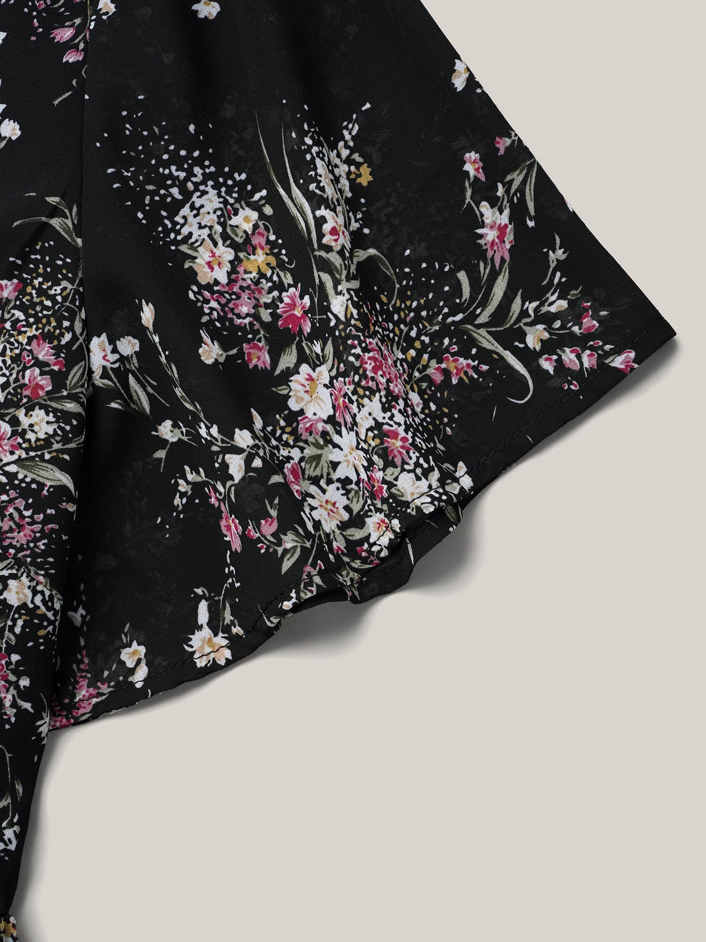 Floral Print Stretchy-Waist Lined Shirt