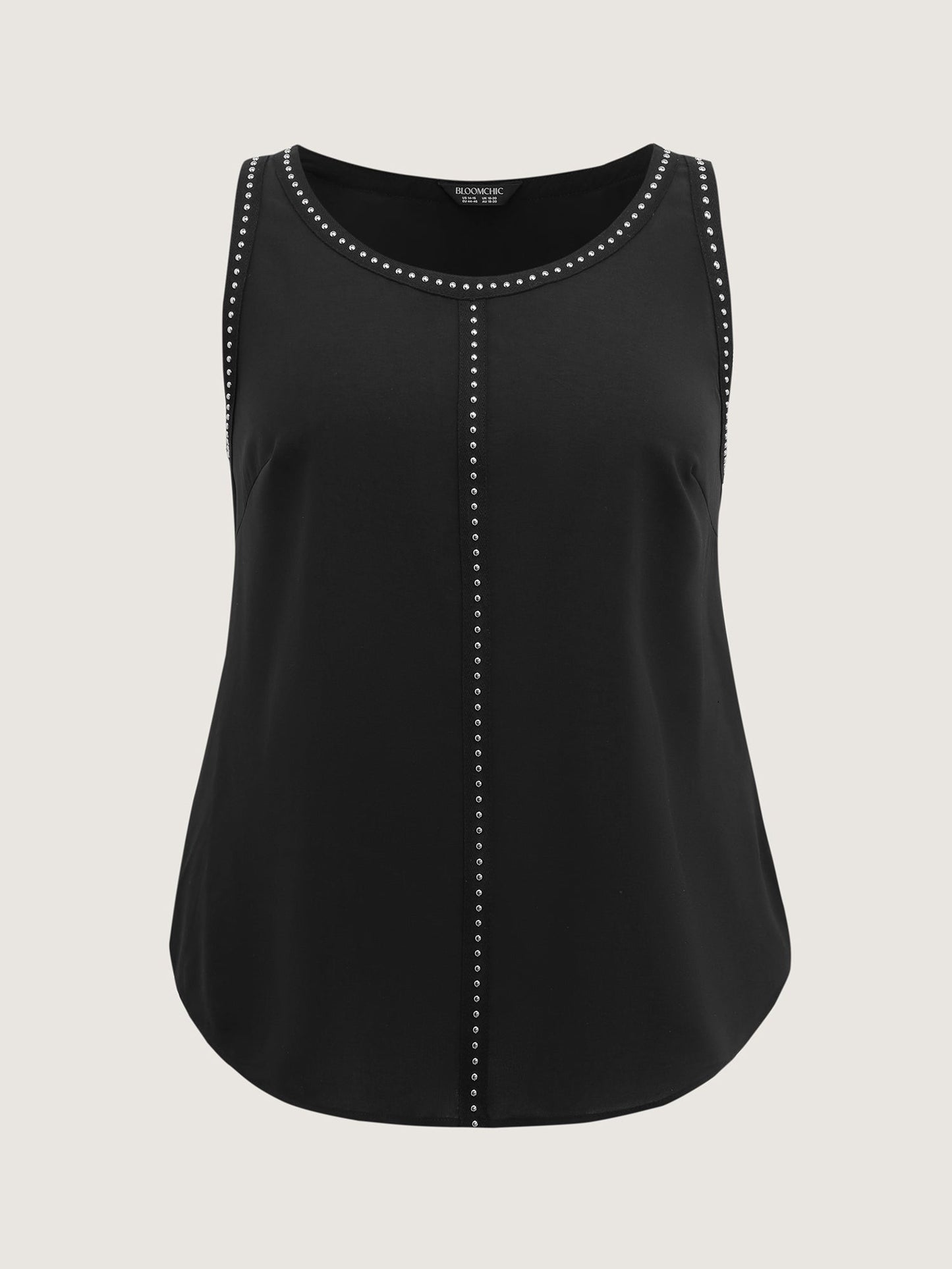 Round Neck Sequin Spliced Tank Top
