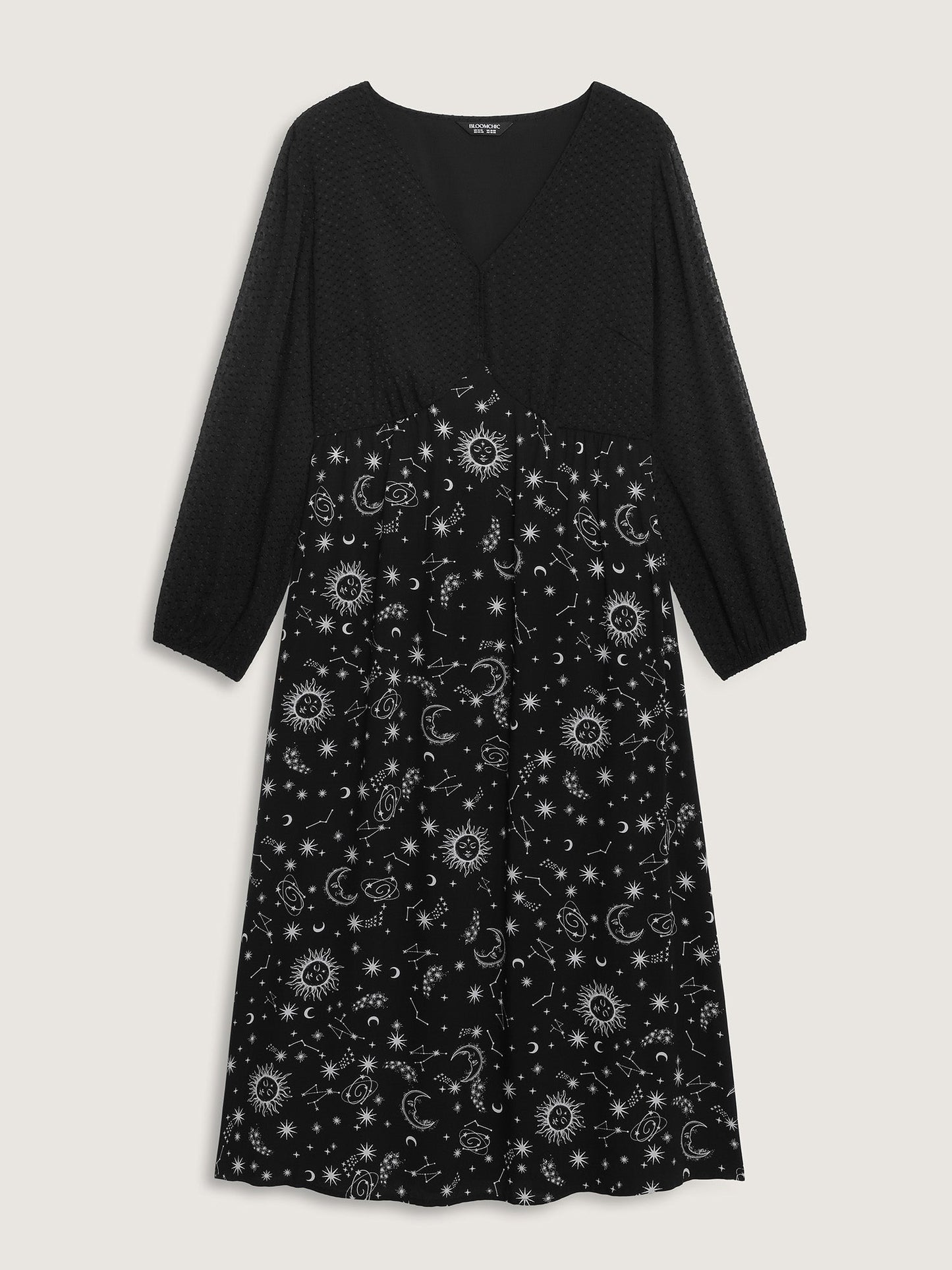 Starry Adventure Contrast Sheer Midi Dress