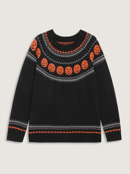 Halloween Fair Isle Yoke Pullover