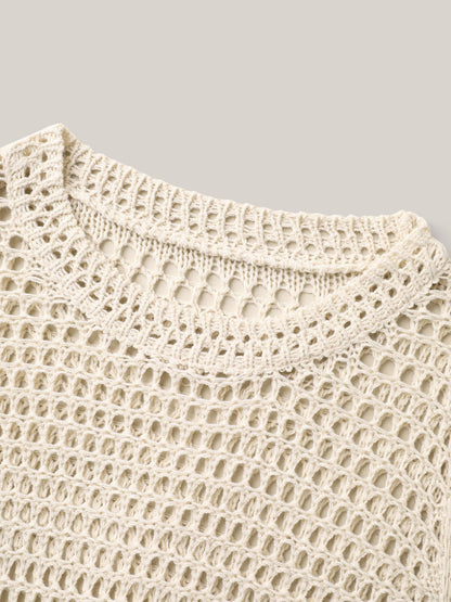 Cut-Out Round Neck Swim Cover-Up