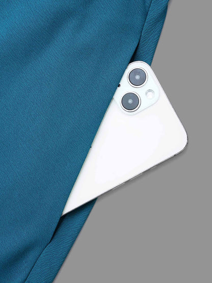Adjustable Drawstring Asymmetrical Hem Textured Dress