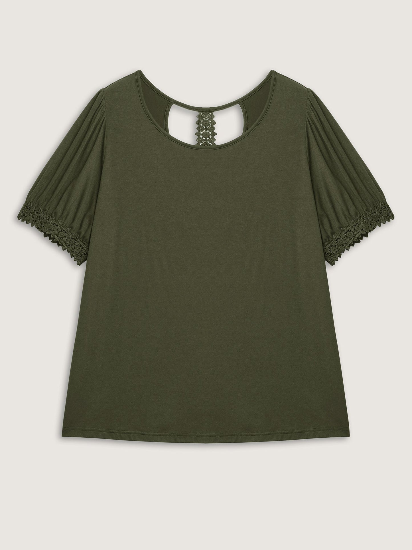Floral Lace Back Trim T-Shirt
