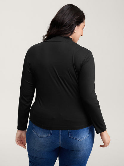 Crossover Cut-Out Neckline Fitted Top