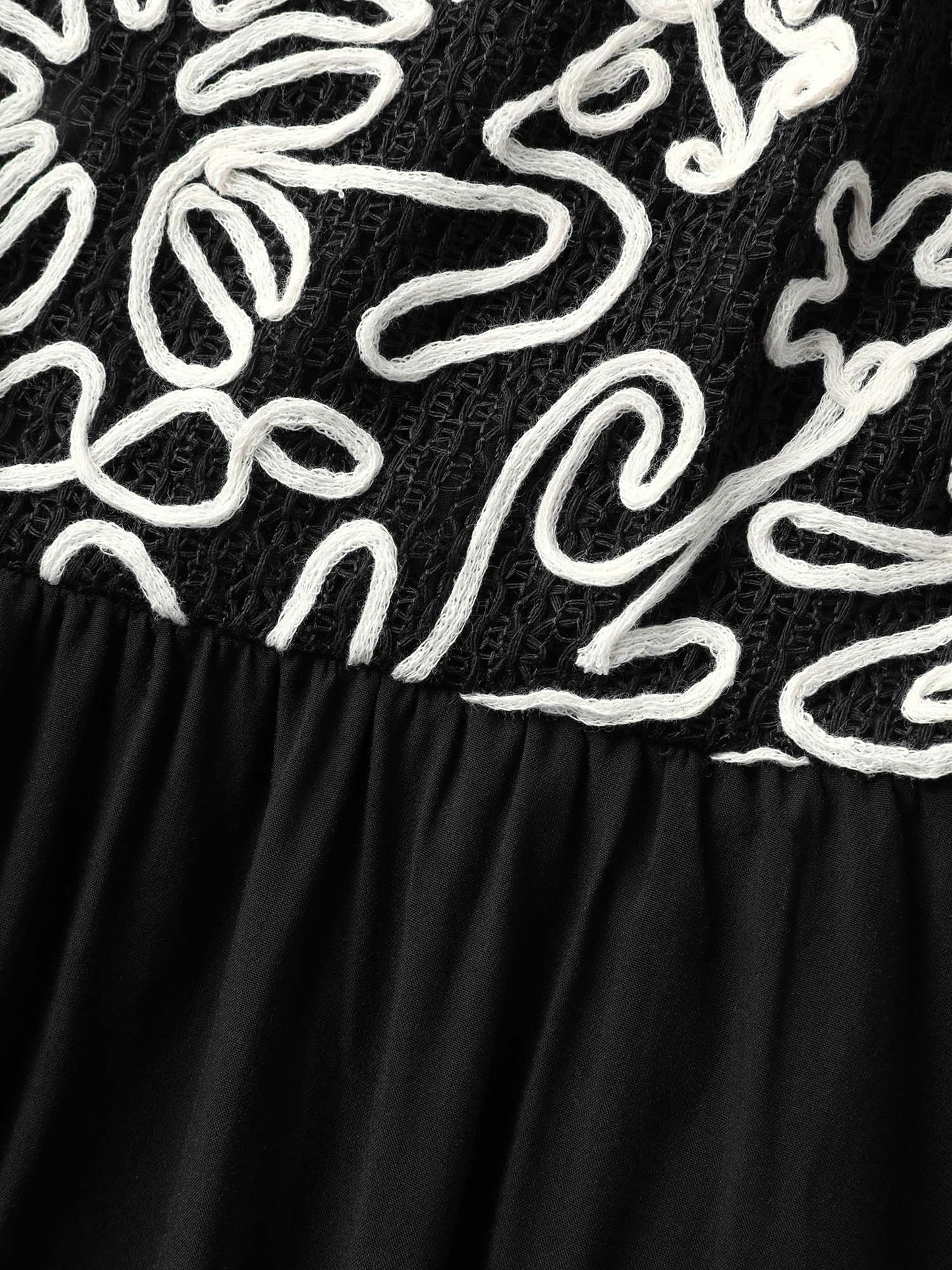 Floral Embroidered Pockets Spliced Midi Dress