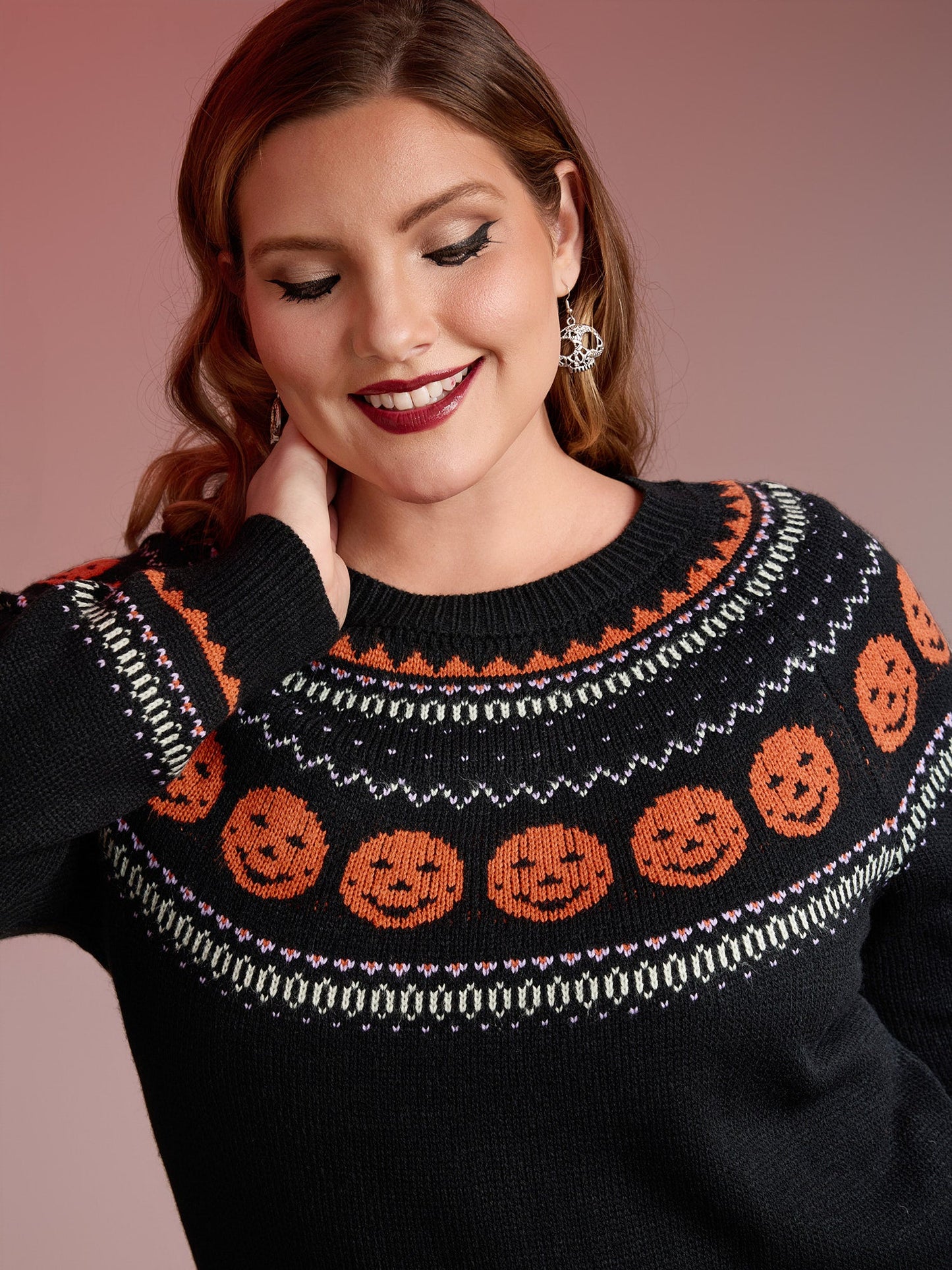Halloween Fair Isle Yoke Pullover