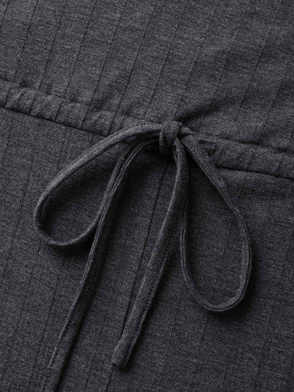 One Shoulder Drawstring Pit Strip Jumpsuit