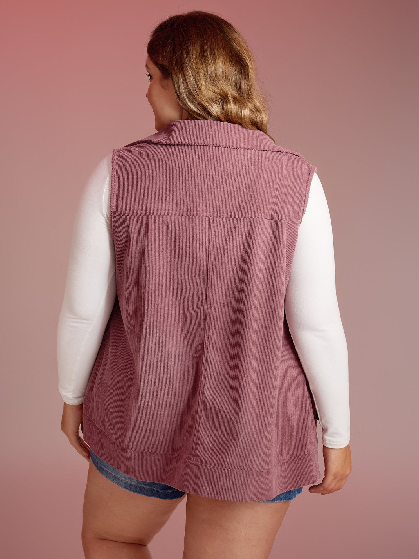 Ribbed Corduroy Deep Pockets Vest