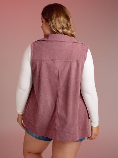 Ribbed Corduroy Deep Pockets Vest