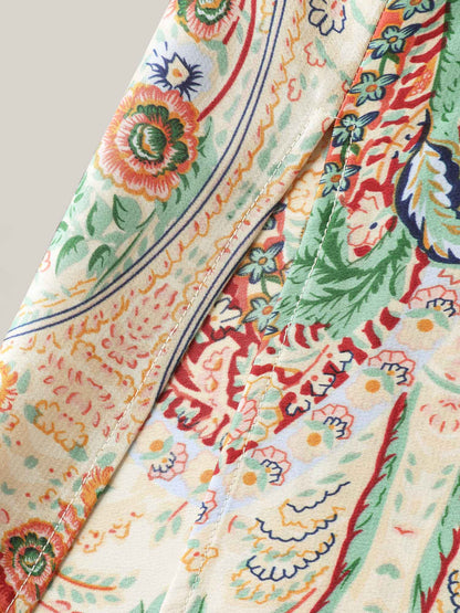 Paisley Print Halter Neck A-Line Midi Dress