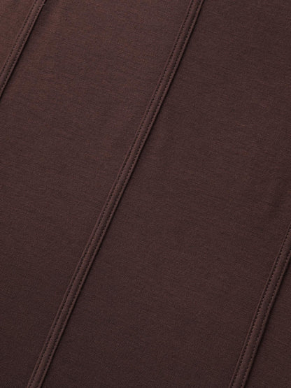 Stretchy Defining Waist Deep Neckline T-Shirt