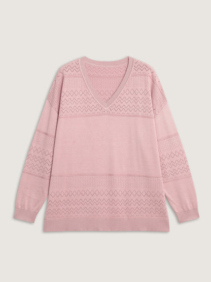 Supersoft Textured Eyelet Trim Pullover