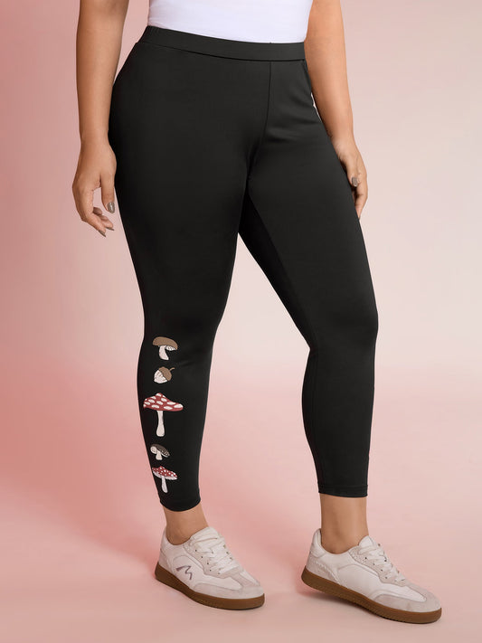 Mushroom Print Skinny-Fit Leggings