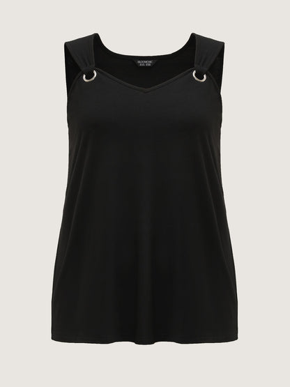 Overall Straps Drapey Solid Tank Top